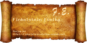 Finkelstein Etelka névjegykártya